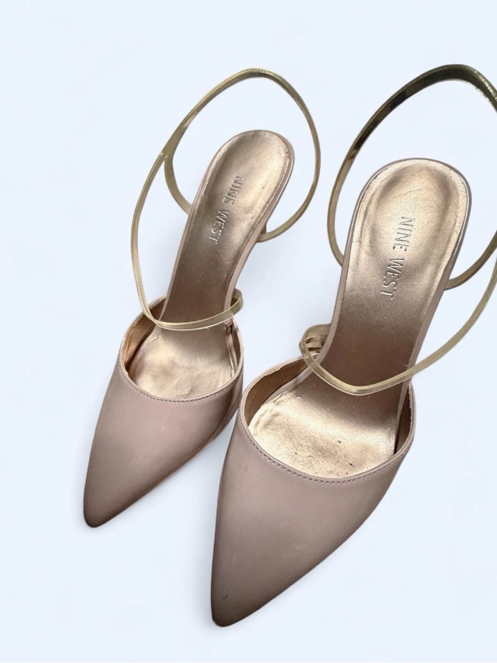 Nine West Blush Nude Pointed-Toe Slingback Heels